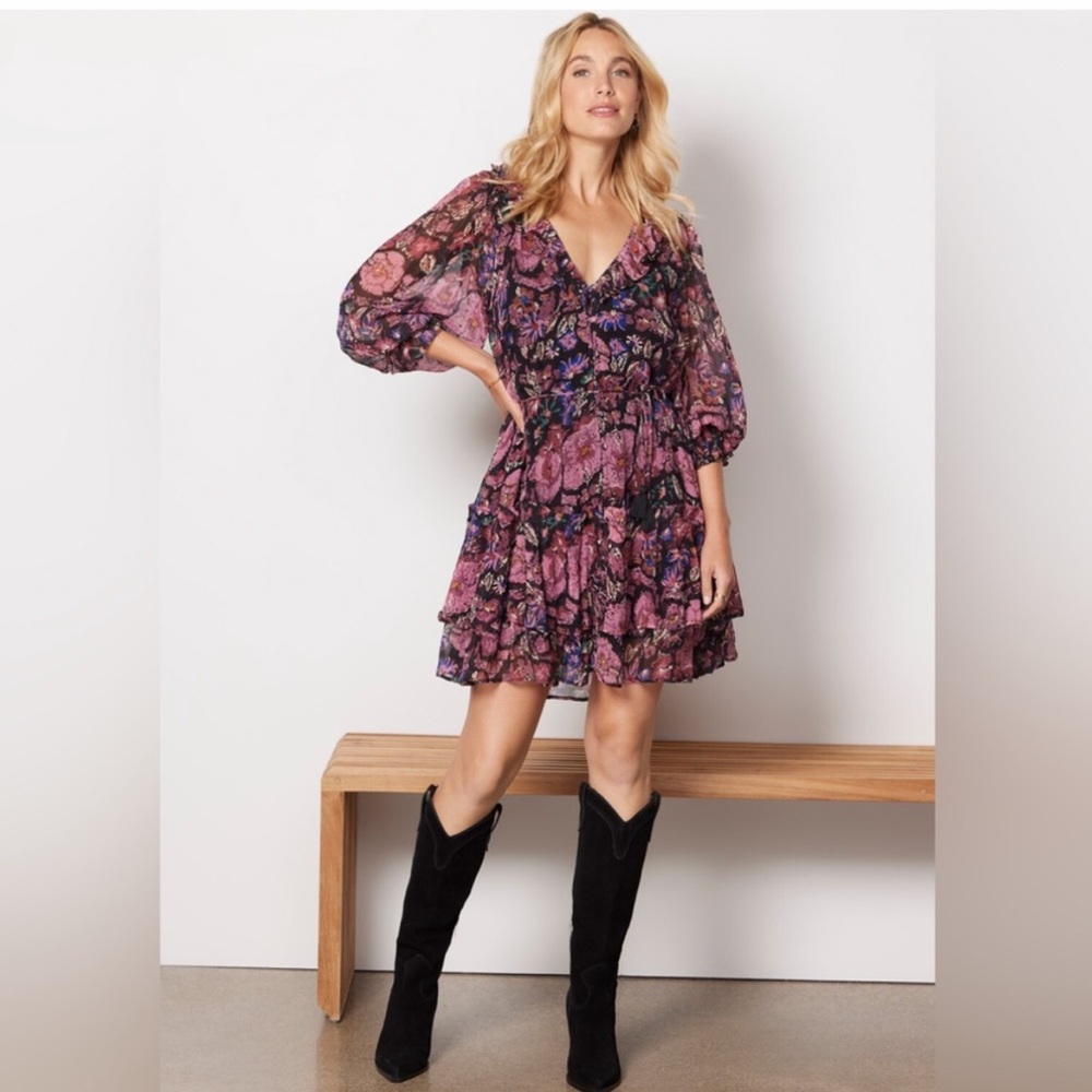 Cleobella Audrey Long Sleeve Floral MiniDress - S